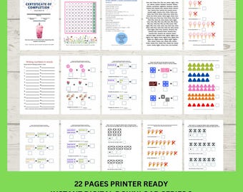 Fun Educational Grade 1 Math Workbook, Printable Addition, Subtraction Pages for Home Learning digital resource, Instant downloadable file