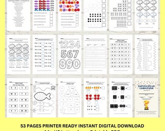 Educational Addition Bundle for Kindergarten: Numbers 1-30, Instant downloadable PDF, digital printable file