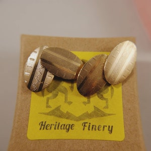 Antique 9ct Gold on Sterling Silver Cufflinks - Gold and Silver Cufflinks
