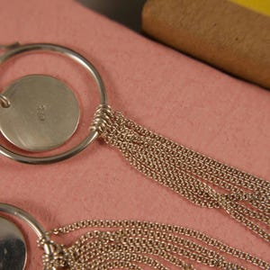 Sterling silver Boho Tassle earrings - Unique Silver earrings - Tassle drop earrings