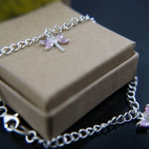 Nature Themed Sterling Silver Charm Bracelet - Jewelled Charm Bracelet