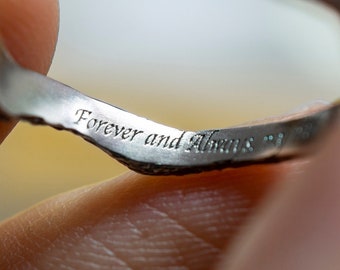 Engraving inside the ring. You can only buy this item in addition to a ring with the option of personalization