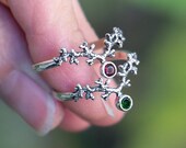Witch promise ring, Sea nymph ring, Ocean sea goth ring, Nautical silver ring, Druid branch ring, Beach wedding ring, Witch engagement