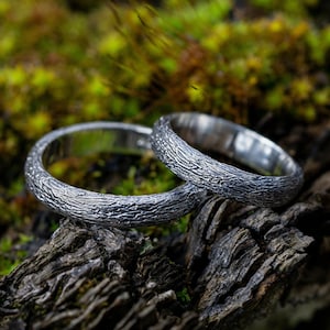 Simple thin bark ring, sterling silver, textured branch, twig ring, textured branch, elven mori style, thin minimalist ring, stackable rings