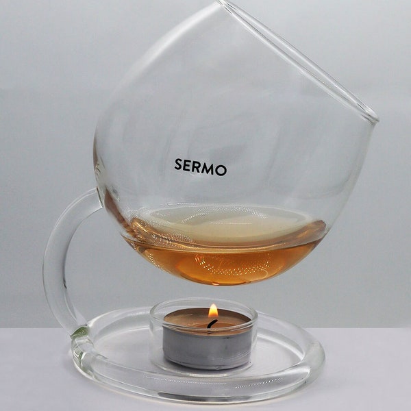 Sermo Wine Glass Oil Burner, Humidifier, Perfect for Aromatherapy, Meditation, Relaxation and Calming