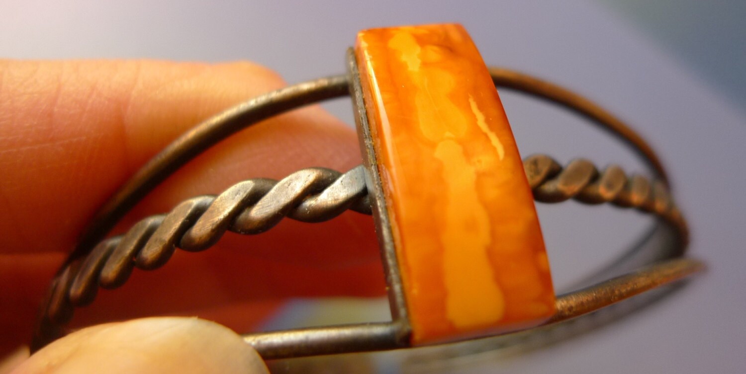 Vintage Old Latvia Jewelry Natural Orange Baltic AMBER Gem Gemstone Amazing BRACELET 2425g Etsy