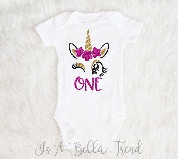 Unicorn First Birthday Outfit Birthday Girl Shirt Unicorn Etsy