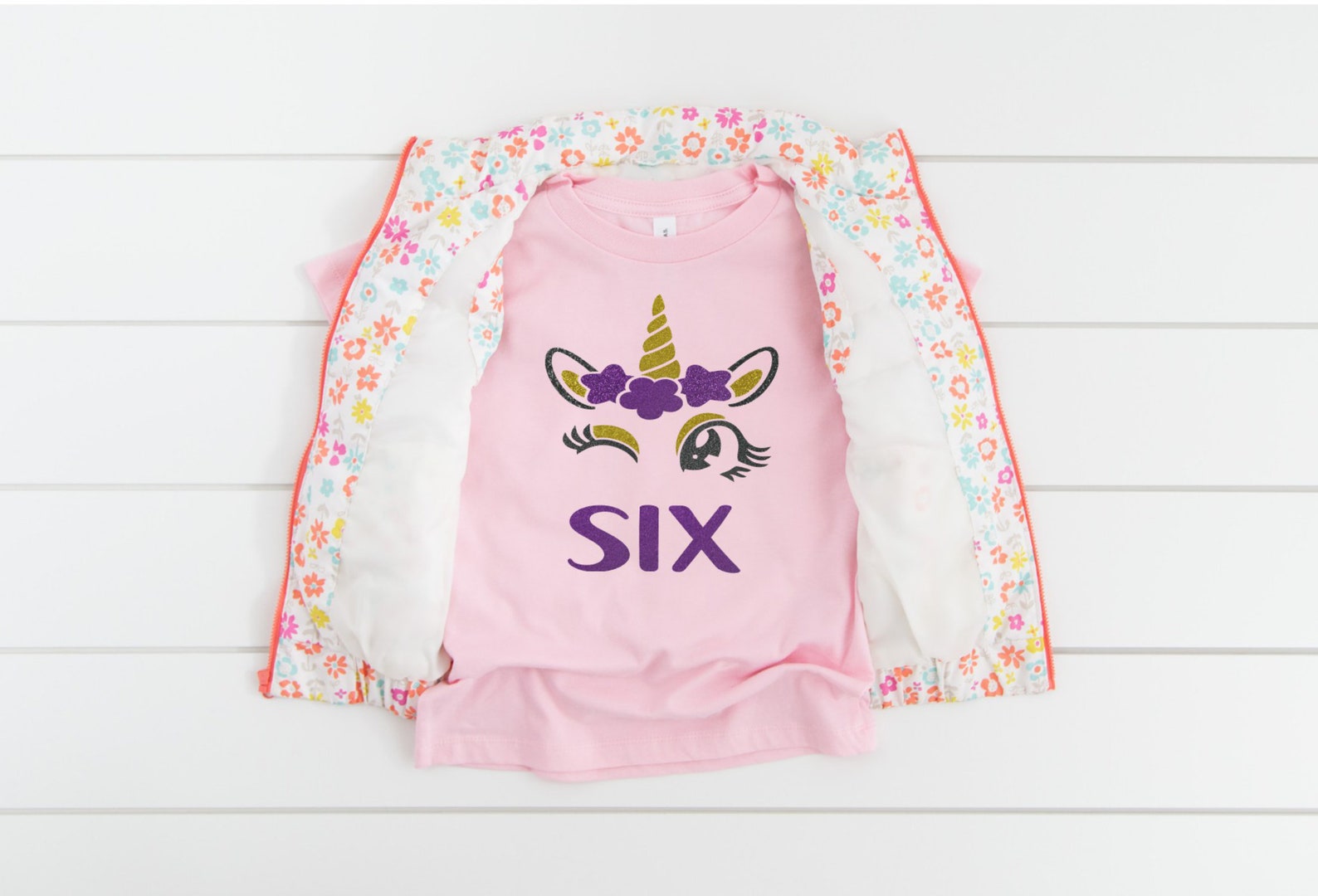 Six Unicorn Birthday Shirt Girl Birthday Shirt 6th Birthday | Etsy