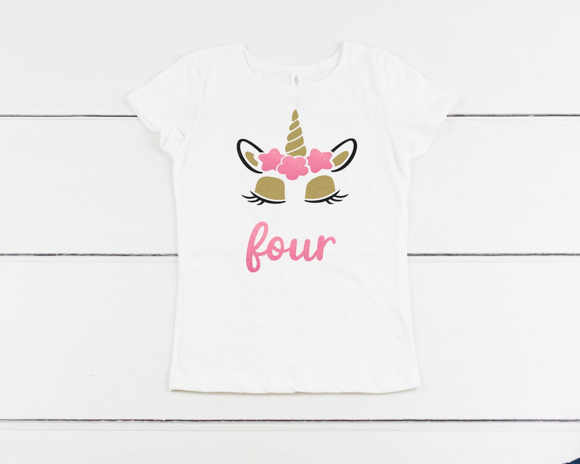 four-unicorn-birthday-birthday-shirts-for-girls-4th-birthday-etsy