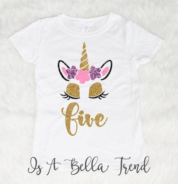 Gift for 5 Year Old Girl Unicorn 5th Birthday Infant Girls/' Fitted T-Shirt Bday