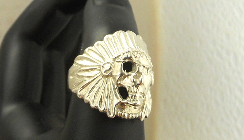 Sterling Silver Skull Ring Lost Wax Casting .