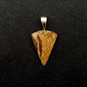 Ammolite Snake Skin Hand Cut Sterling silver Pendant