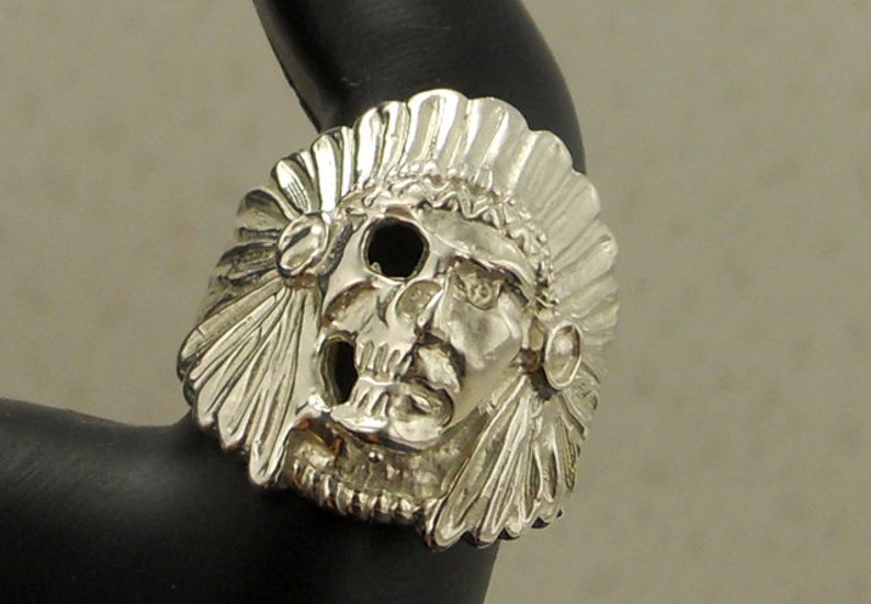 Sterling Silver Skull Ring Lost Wax Casting .