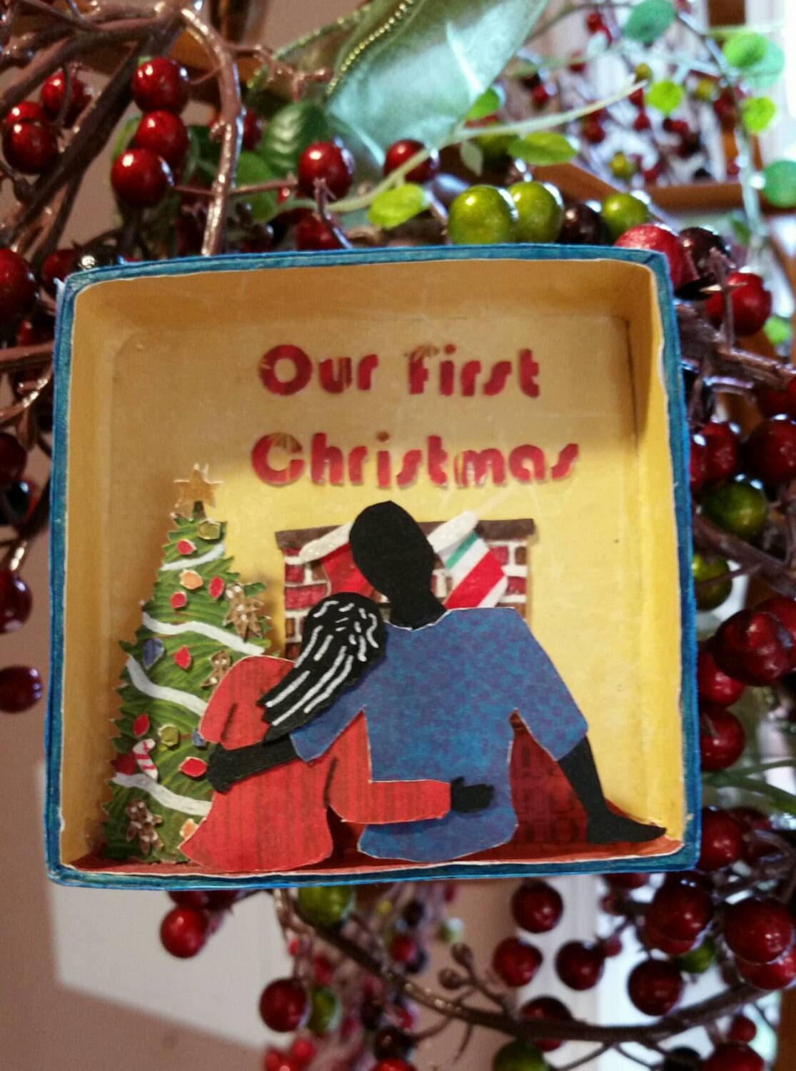 Handmade Christmas Ornament : Couple's Christmas. Cut | Etsy