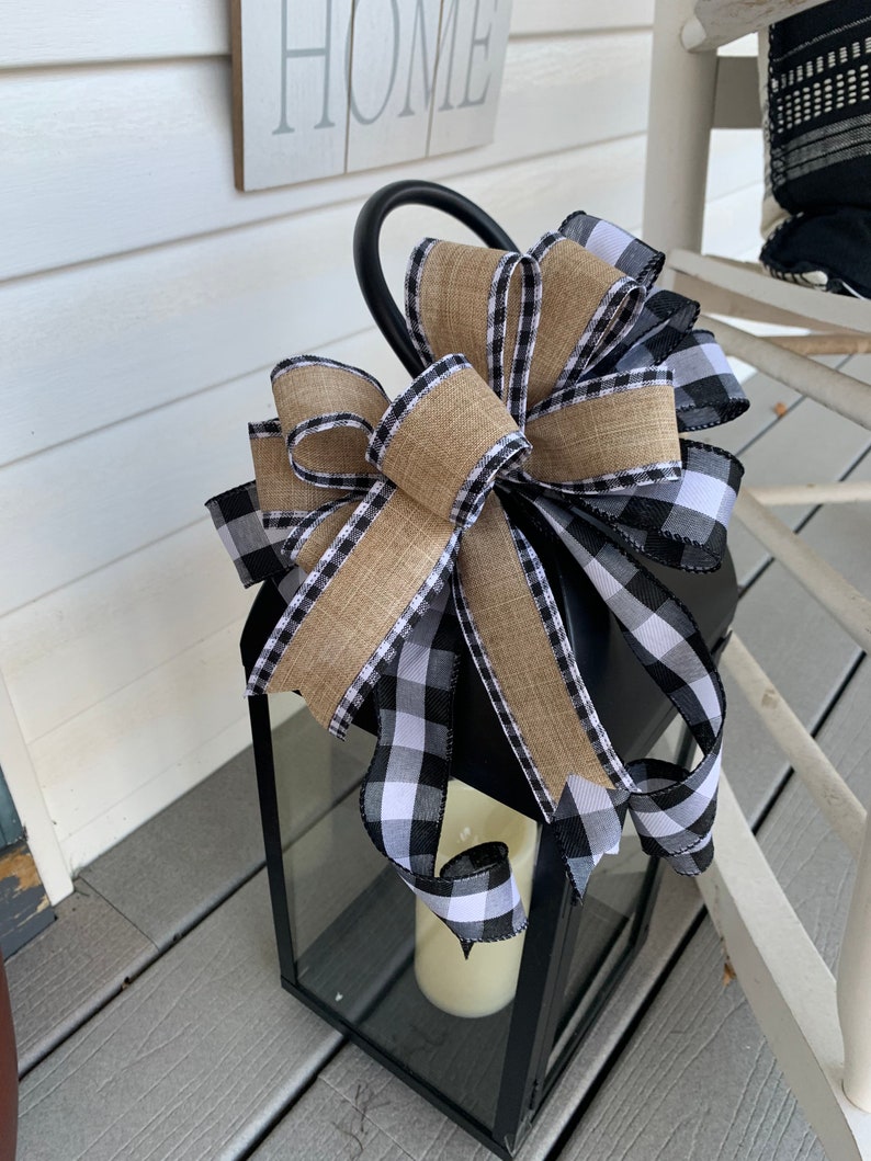 Buffalo Plaid Black and White Boweveryday Wreath Bowrustic - Etsy