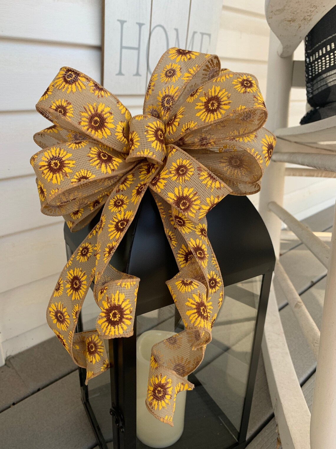 Syhood 12 Pieces Sunflower Burlap Bow 3 Inch Summer Artificial Handmade Wreath Bow Fall Natural Sunflower Decor For Crafts Summer Fall Christmas Tree