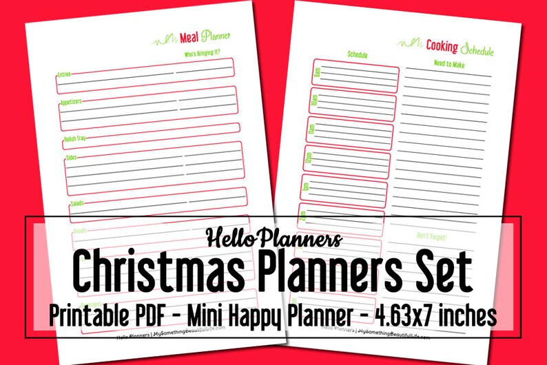 Christmas Printable Planners Mini Happy Planner Holiday Planner ...