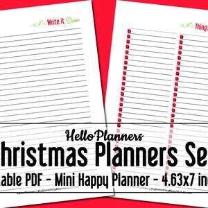 Christmas Printable Planners Mini Happy Planner Holiday Planner ...