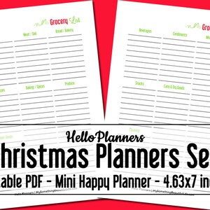 Christmas Printable Planners Mini Happy Planner Holiday Planner ...