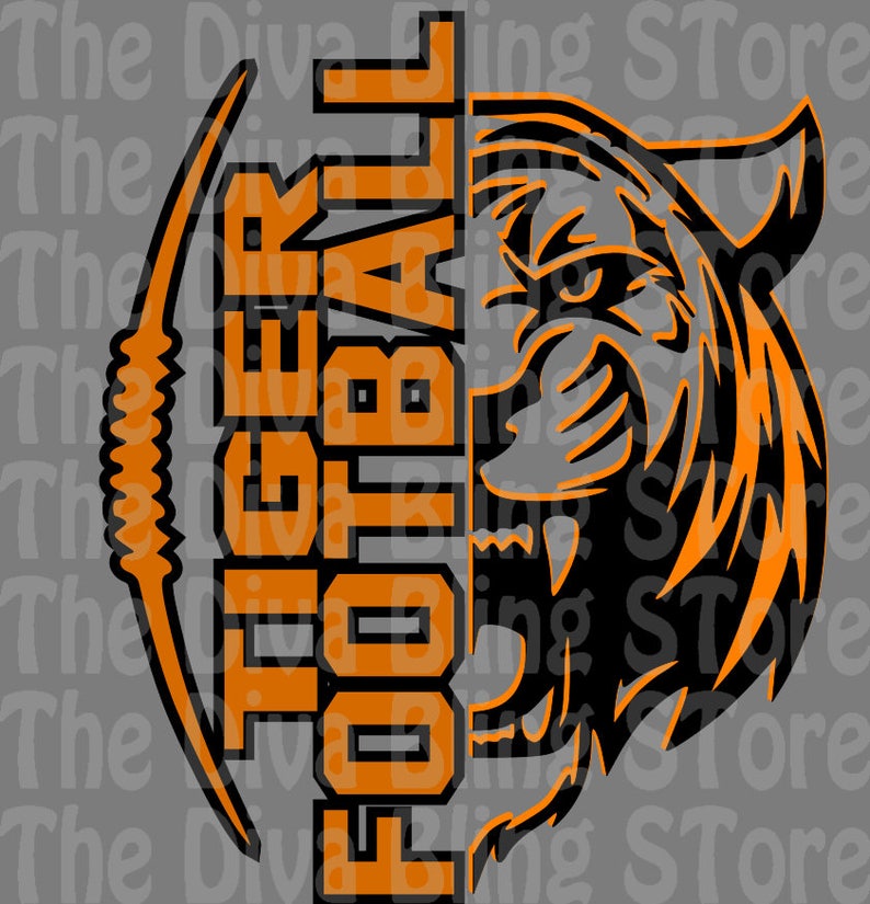 Tiger Football Half Face SVG File - Etsy