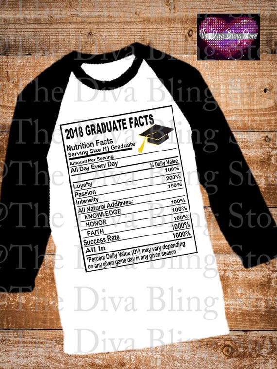 Download 2018 Grad Nutrition Facts SVG File | Etsy
