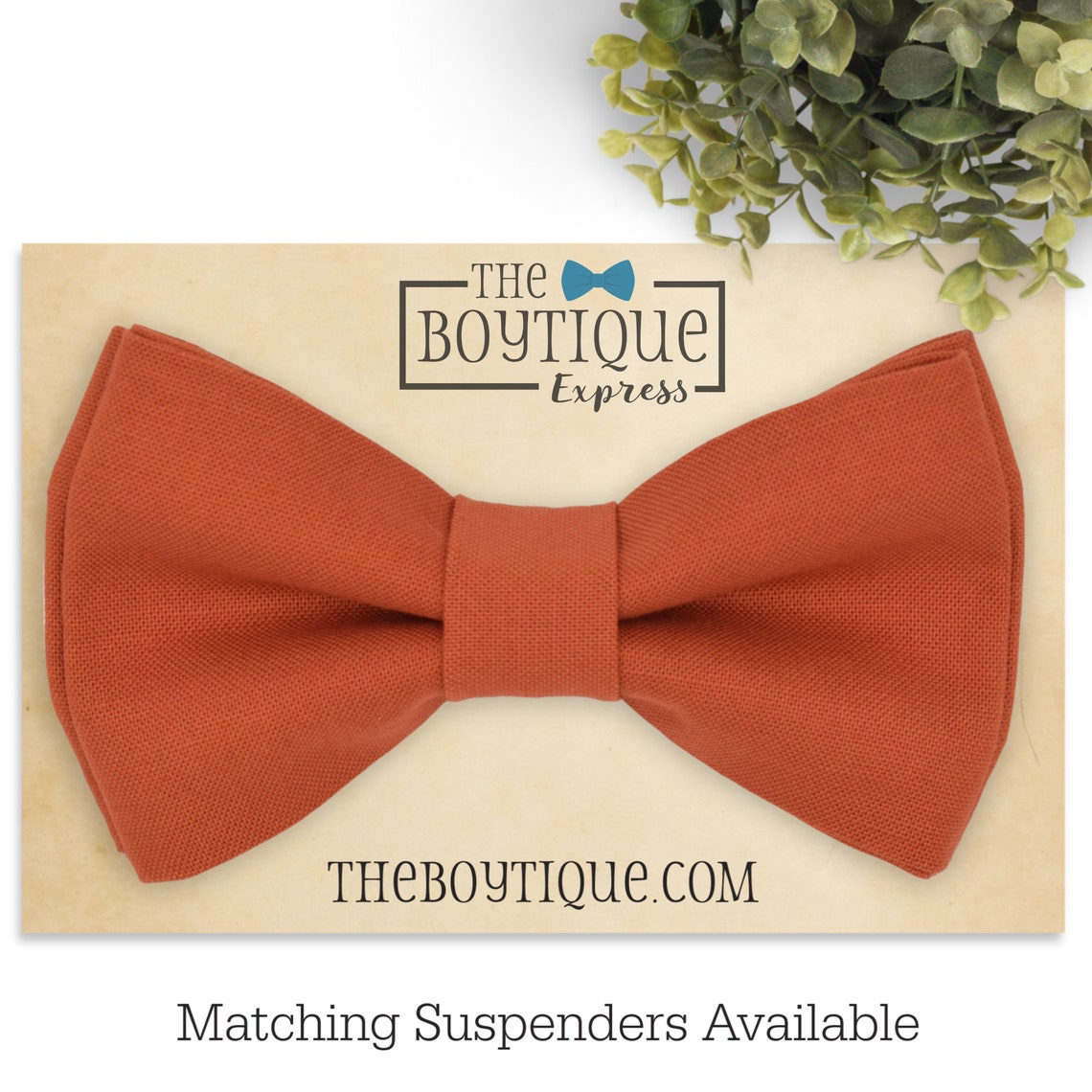 Burnt Orange Bow Tie and Suspender Set Boys Bow Tie Set Etsy