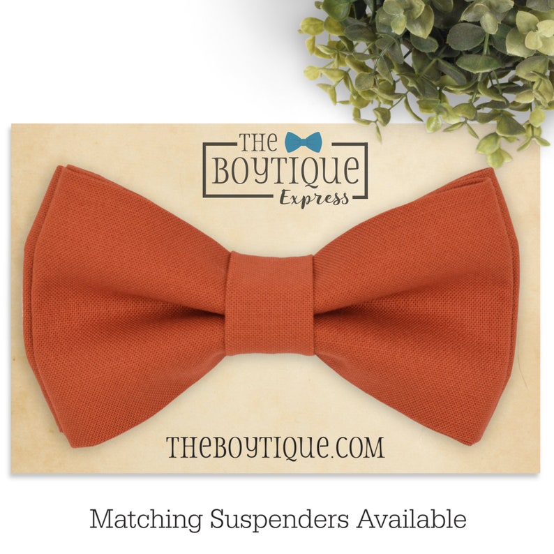 Burnt Orange Bow Tie and Suspender Set Boys Bow Tie Set Etsy