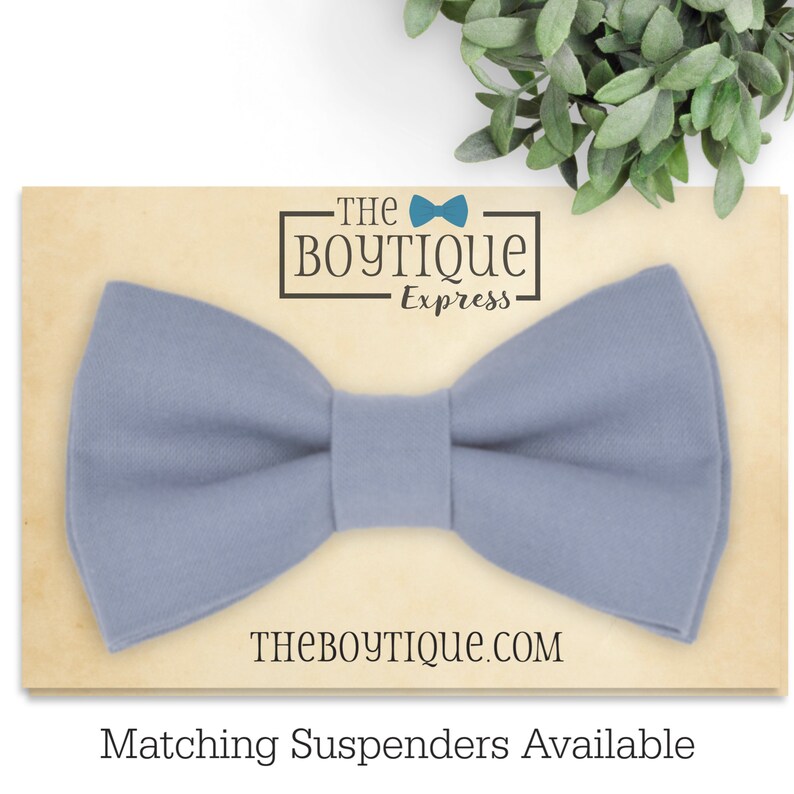 Slate Blue Bow Tie and Suspender Set Boy's Blue Bow Tie | Etsy