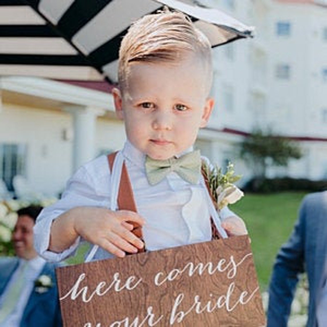 Sage Green Bow Tie and Suspenders Set Sage Green Ring Bearer Etsy