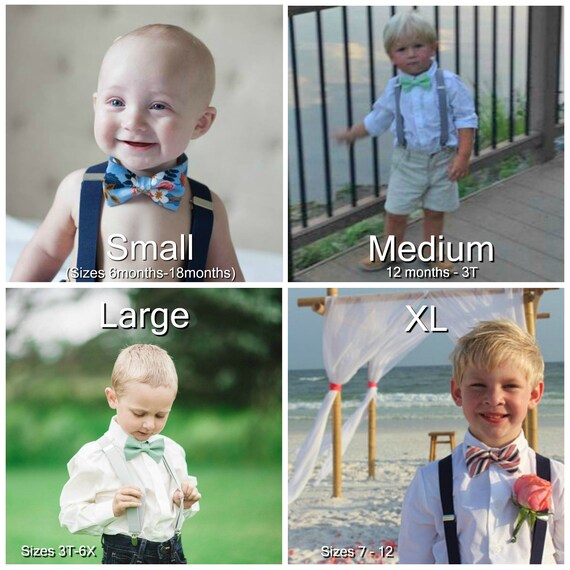 Kids Boys Baby gray Suspenders mustard gold bow tie 6months 5T Christmas