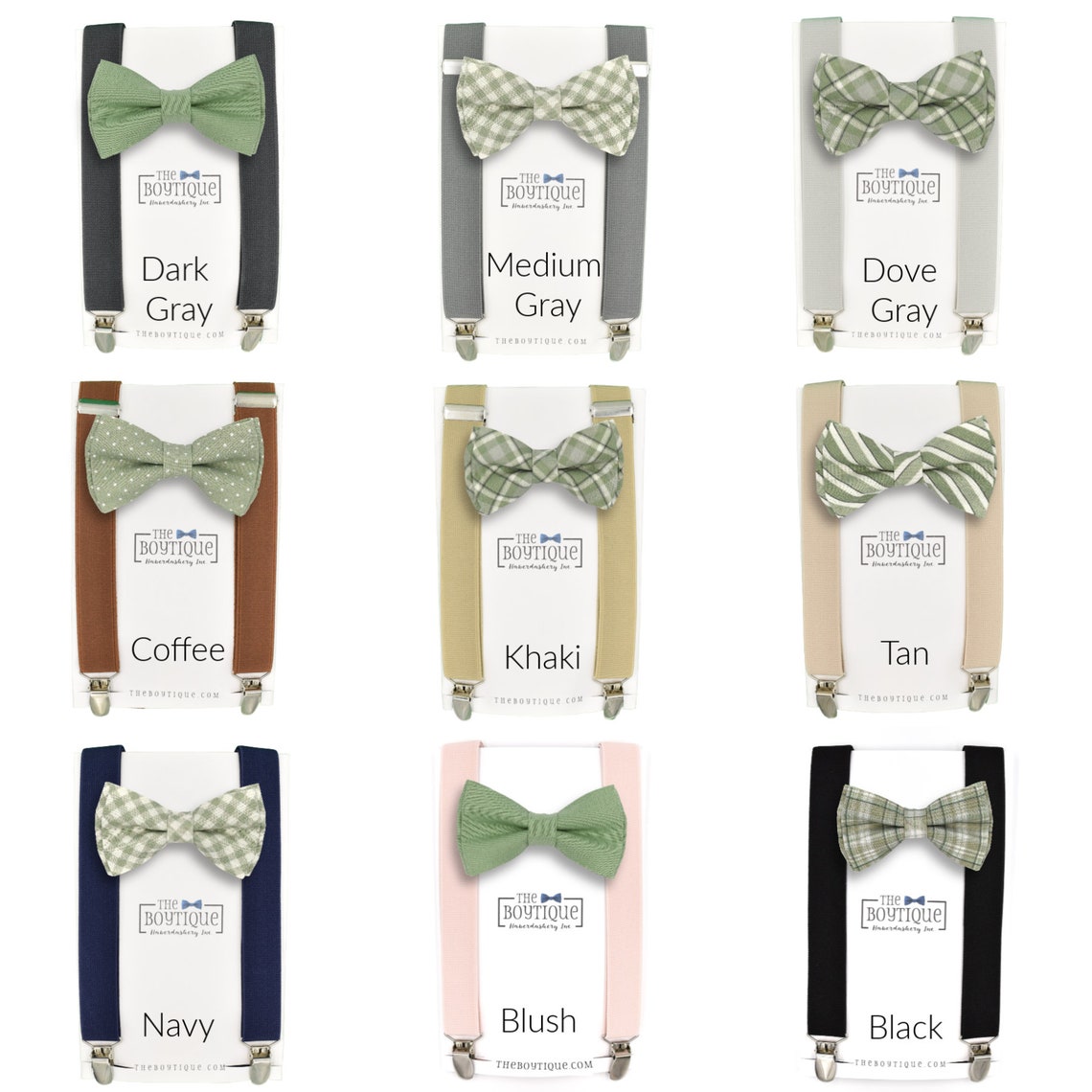 Sage Green Bow Tie and Suspenders Set Sage Green Ring Bearer Etsy
