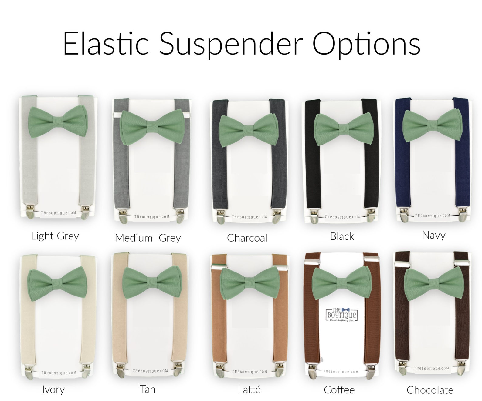 Sage Bow Tie and Gray Suspenders Toddler Suspenders Baby Etsy