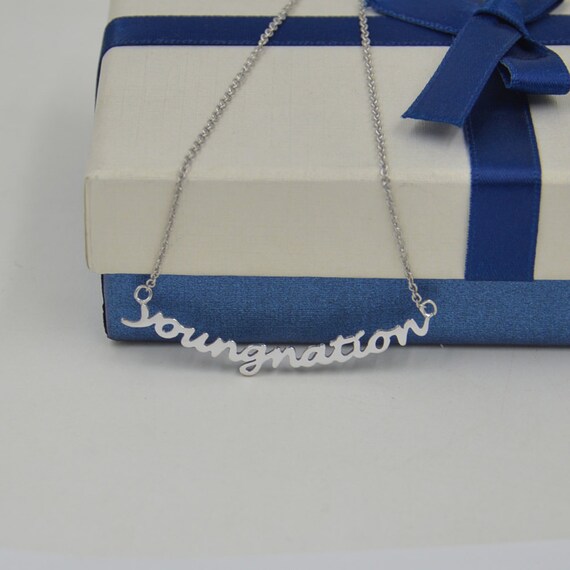 Personalized Word necklacesterling silver sentence Etsy