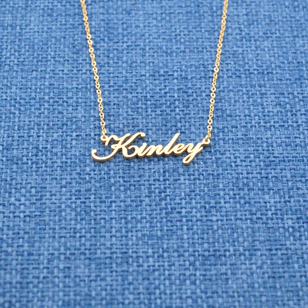 18K Gold Name Necklace,custom Any Name,cursive Name Necklace,bridesmaid