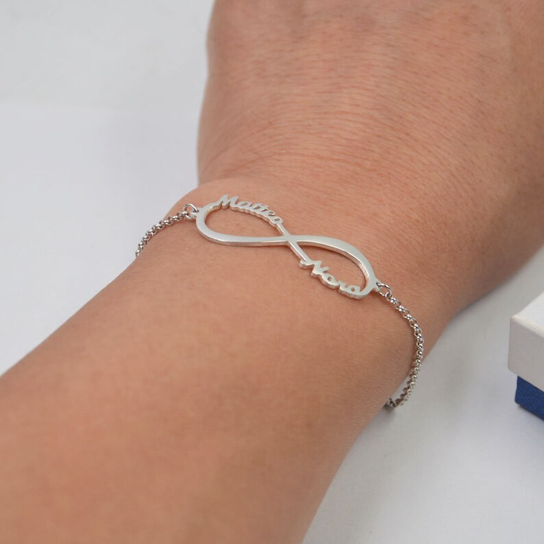 Personalized Infinity Bracelet With Namesinfinity Name Etsy