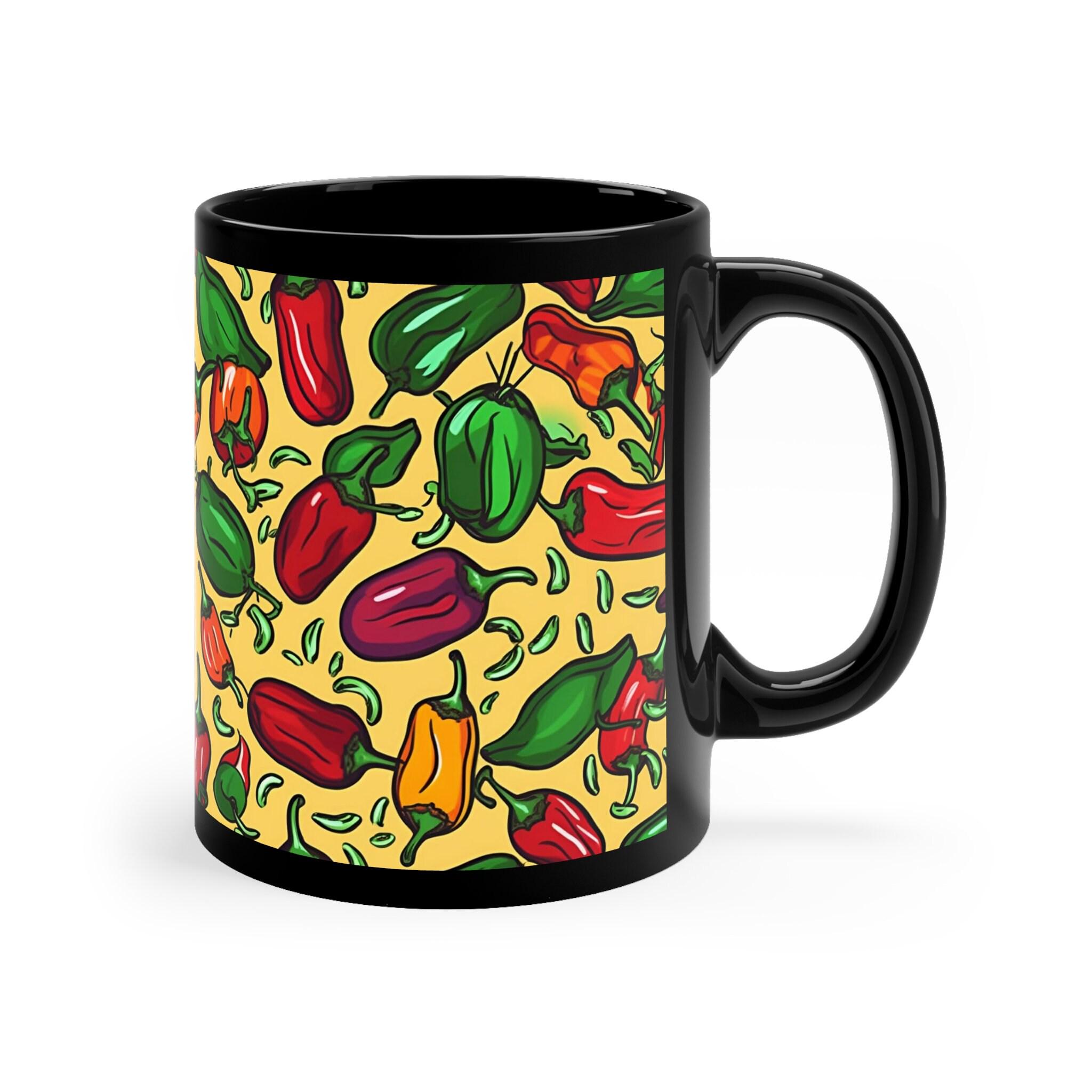 Chili Pepper Coffee Mug #1 11oz Black Mug - Etsy