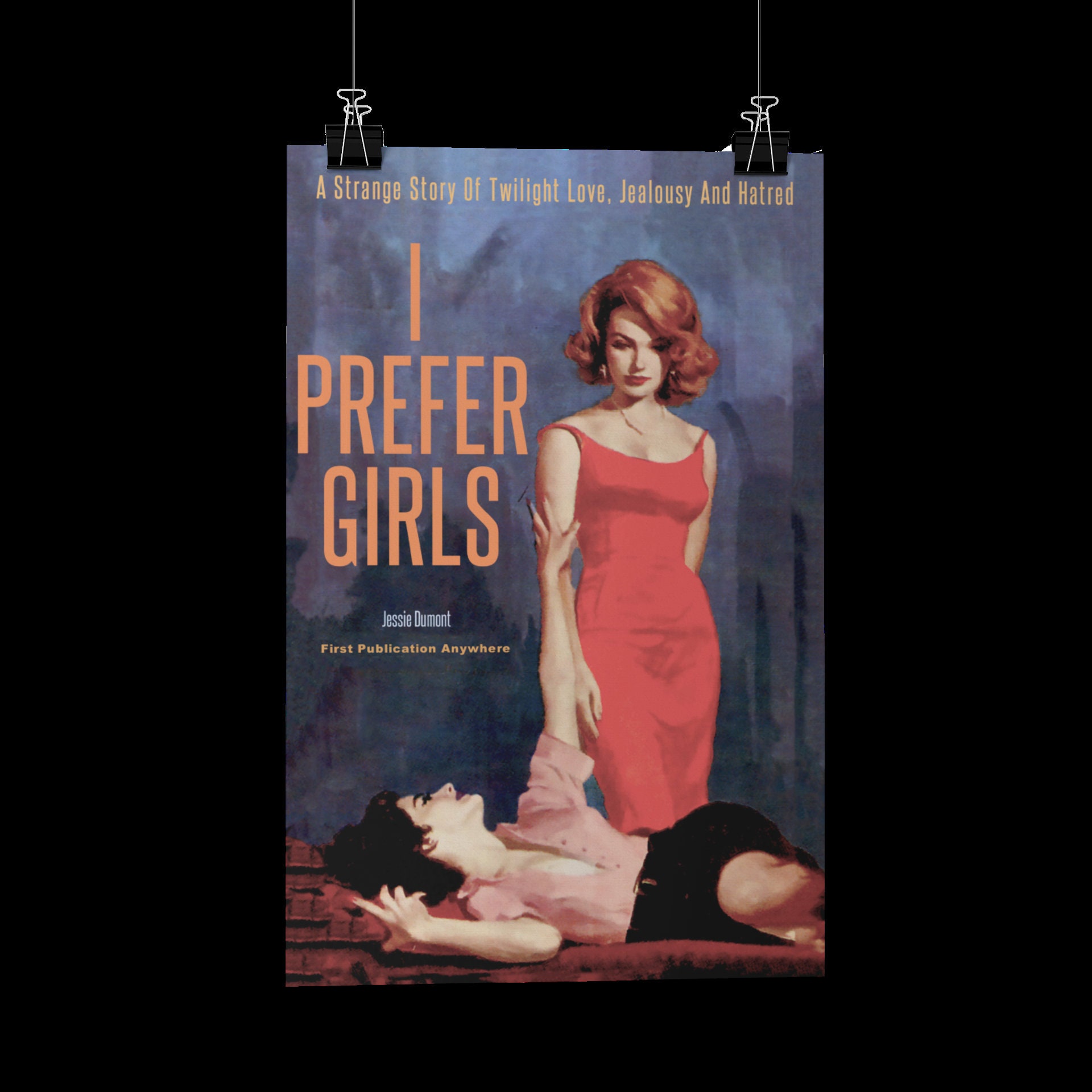 I Prefer Girls Pulp Novel Lesbian Cover Reproduction Poster/print