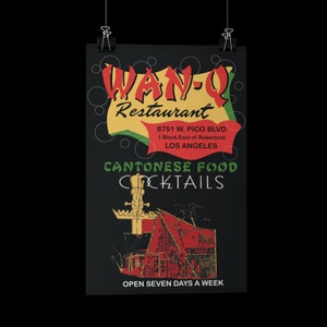 Wan-Q Restaurant Matchbook Reproduction Poster/Print/Greeting Card