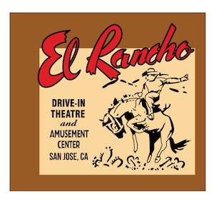 El rancho drive-in theater matchbook reproduction t-shirt vintage advertising