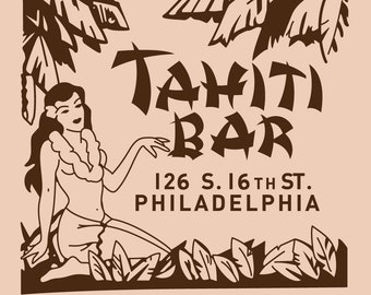 Tahiti Bar Philadelphia Matchbook Vintage Advertising Tiki Bar T-Shirt