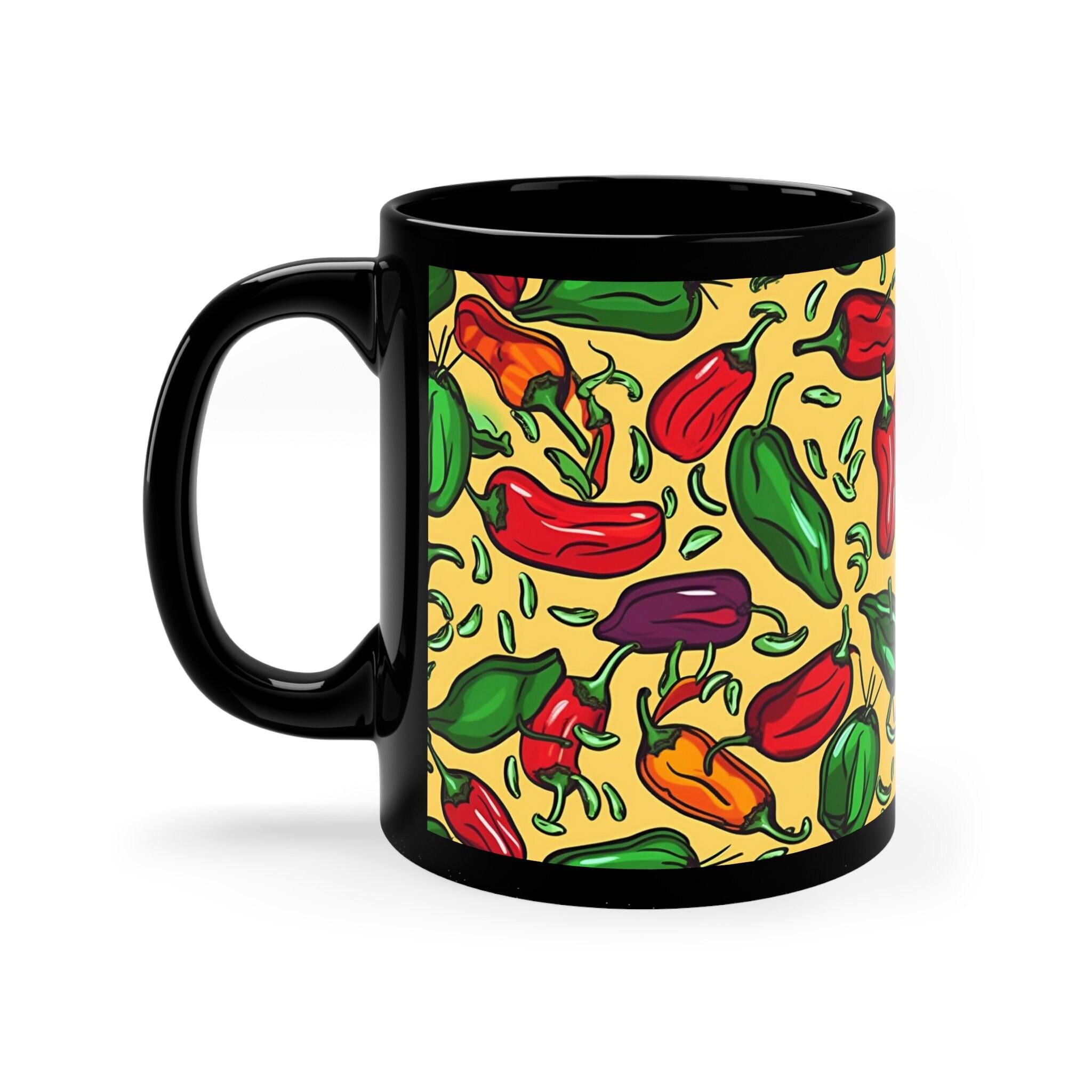 Chili Pepper Coffee Mug #1 11oz Black Mug - Etsy