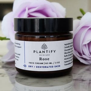 Rose Face Cream, Natural Moisturizer for Dry & Sensitive Skin