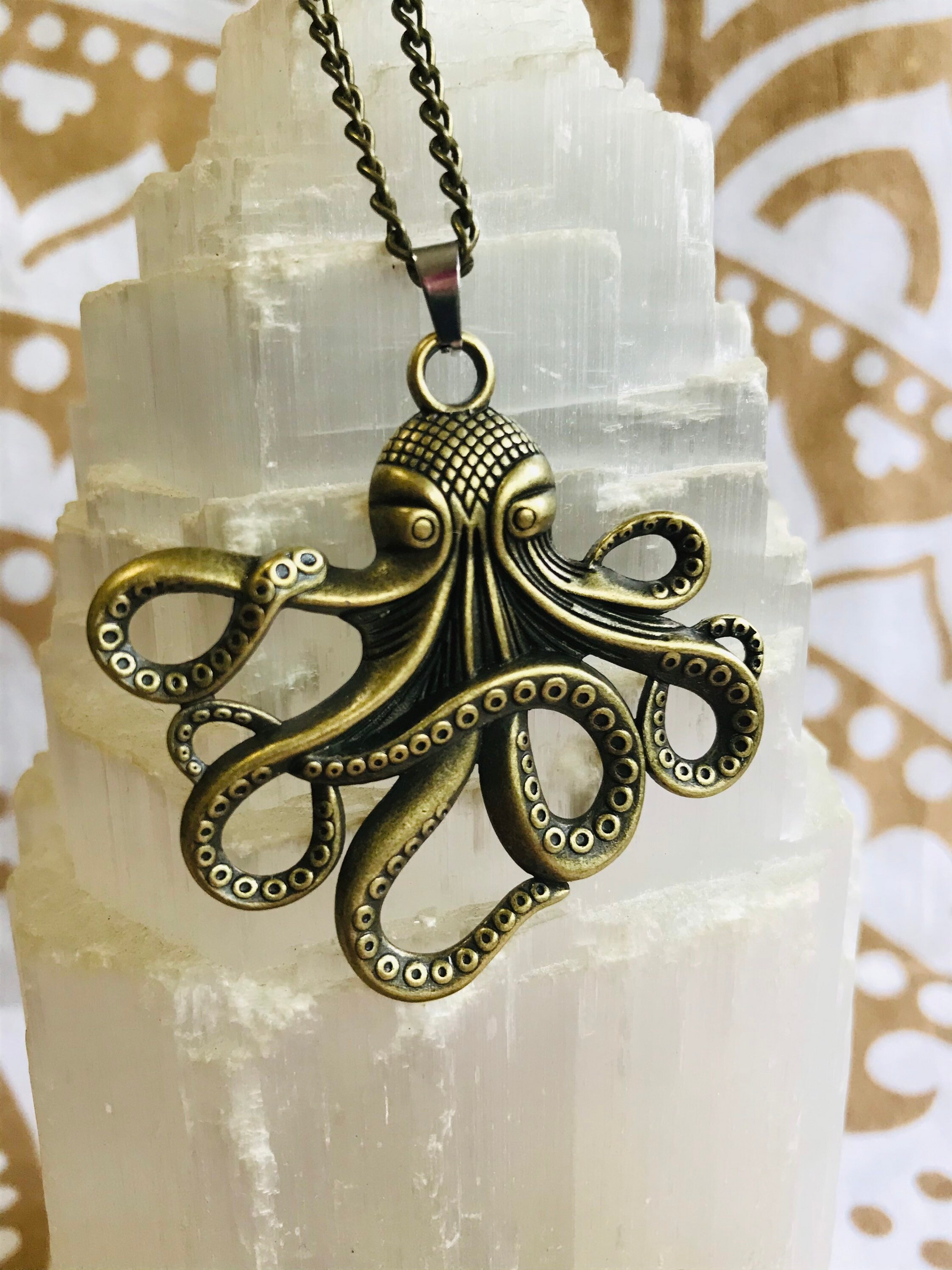 BlackAmazement Totenkopf Oktopus Anhänger | Silber-schwarzer Schädel Krake Anhänger Für Herren