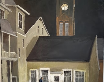 Night Walk at St Francis Xavier- 36” x 24” original on canvas. framed