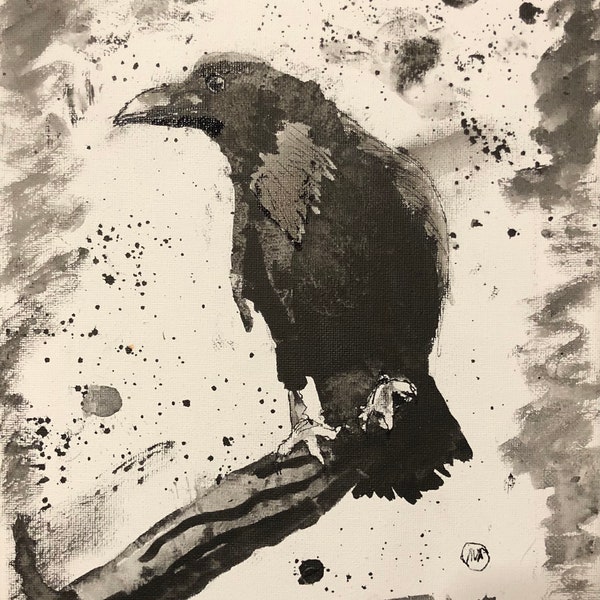Raven - 9” x 12” archival print with 1” border. Signed