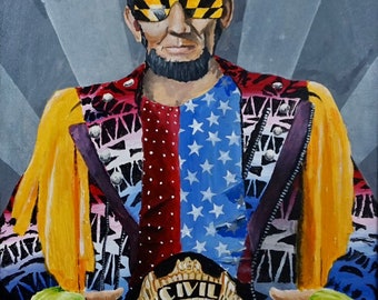 Macho Man Abe - 9” x 12” archival ink print includes certificate of authenticity