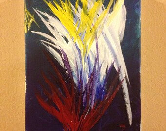 Collision. 8" x 10" acrylic canvas abstract