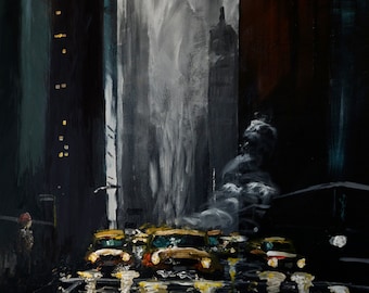 City Morning - 18" x 24" archiefinktafdruk inclusief certificaat van echtheid. 1” rand