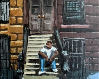 Waiting-11” x 14” acrylic on canvas. original painting