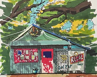 Archival Print 5” x 7” -Jake and Snakes Christmas Club Lounge-
